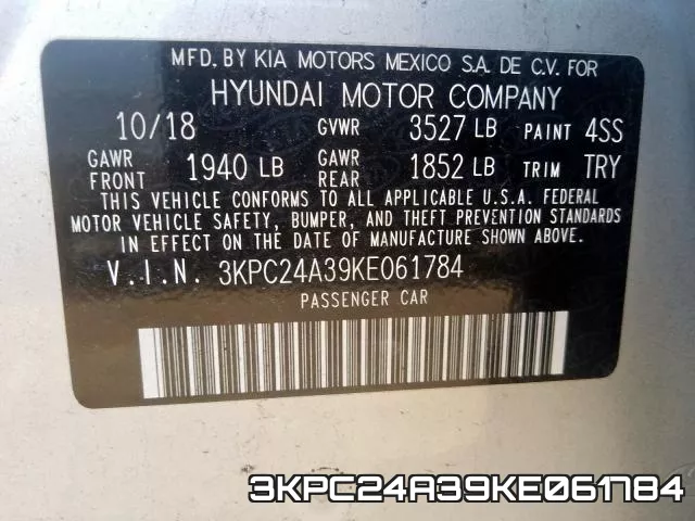 3KPC24A39KE061784 фото 2