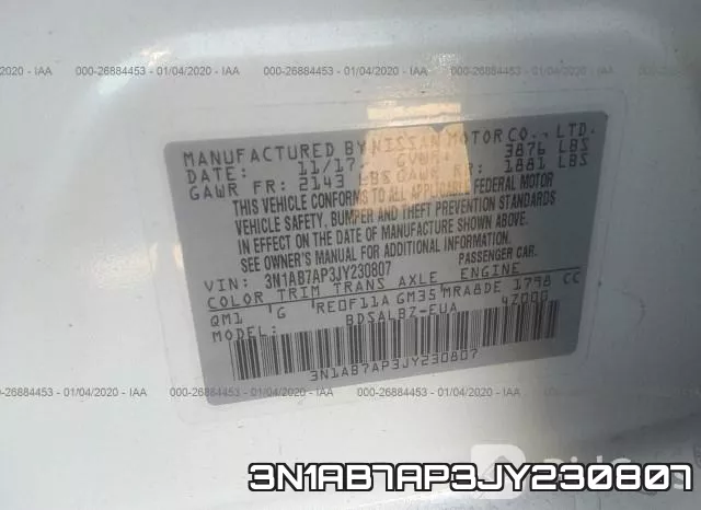 3N1AB7AP3JY230807 фото 10