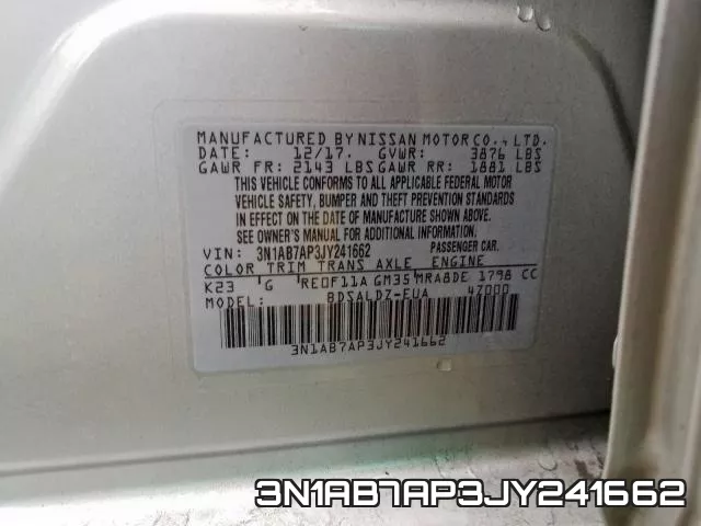 3N1AB7AP3JY241662 фото 2