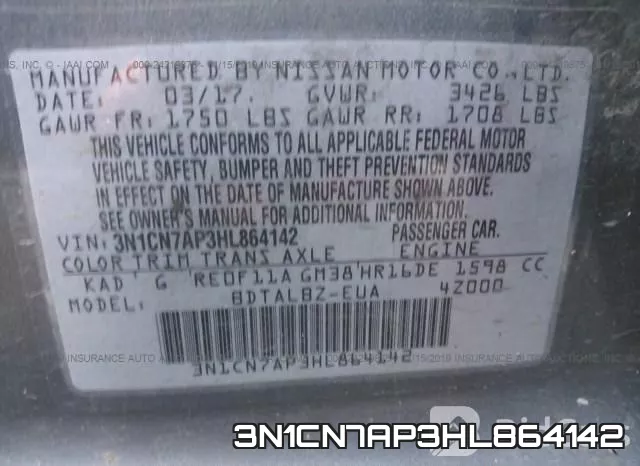 3N1CN7AP3HL864142 фото 10