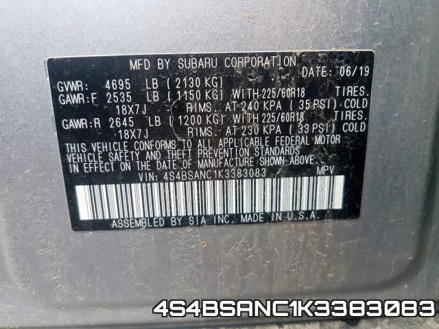 4S4BSANC1K3383083 фото 2
