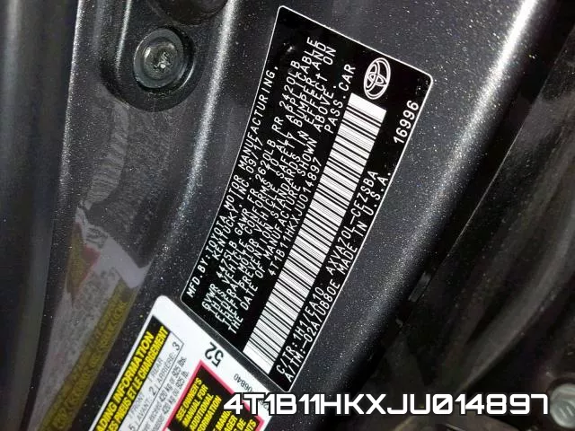 4T1B11HKXJU014897 фото 2