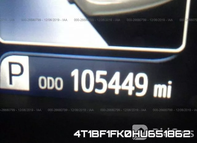 4T1BF1FK0HU651862 фото 8