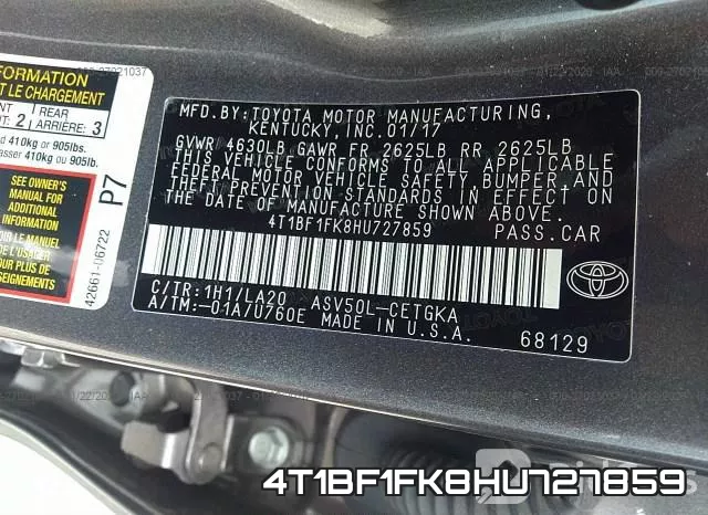 4T1BF1FK8HU727859 фото 4