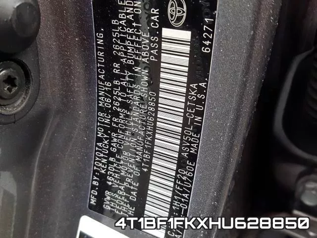 4T1BF1FKXHU628850 фото 2