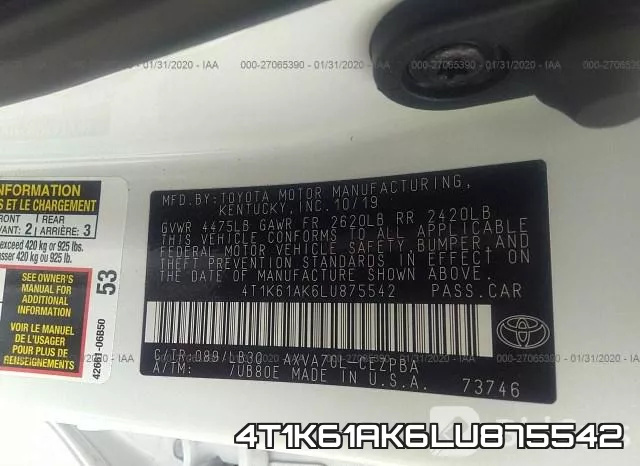 4T1K61AK6LU875542 фото 10