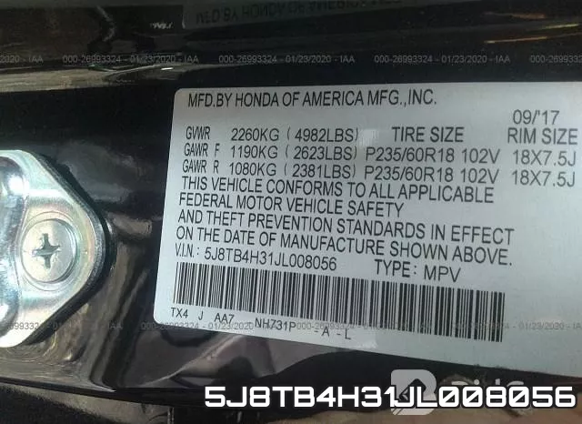 5J8TB4H31JL008056 фото 10
