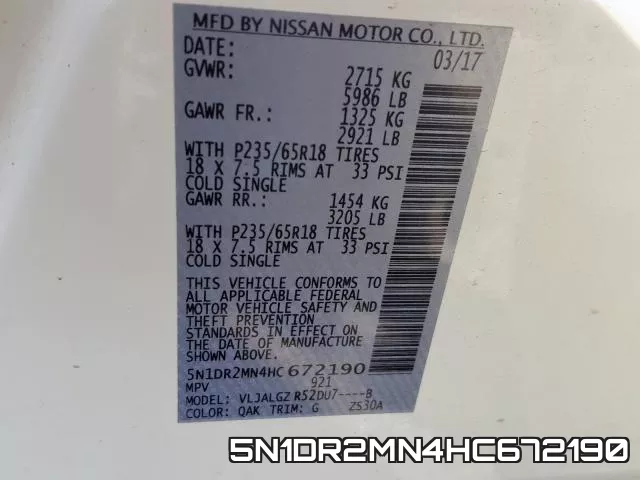 5N1DR2MN4HC672190 фото 2