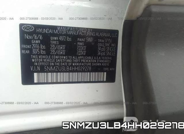 5NMZU3LB4HH029278 фото 10