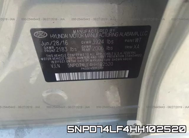 5NPD74LF4HH102520 фото 10