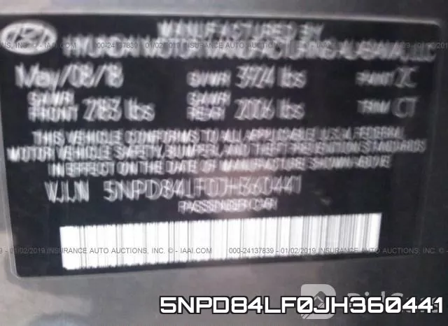 5NPD84LF0JH360441 фото 9