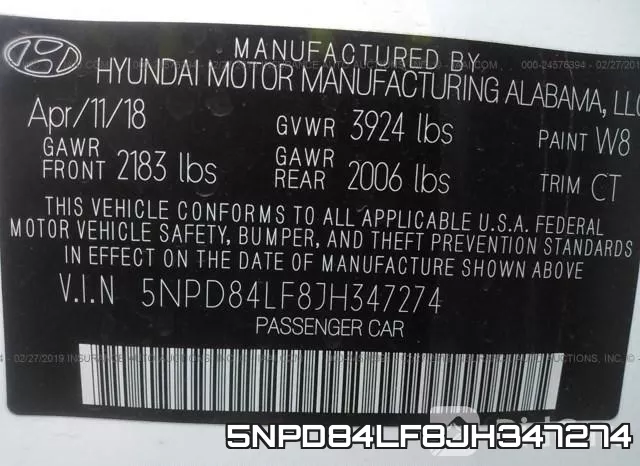 5NPD84LF8JH347274 фото 10