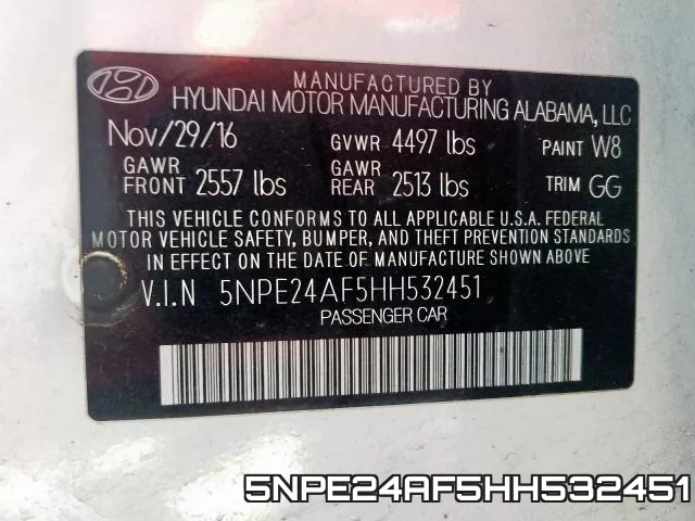 5NPE24AF5HH532451 фото 2