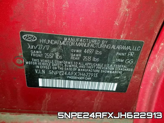 5NPE24AFXJH622913 фото 2