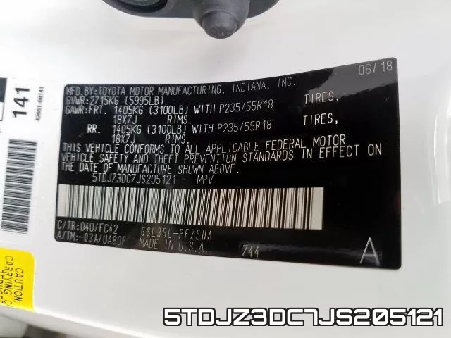 5TDJZ3DC7JS205121 фото 2