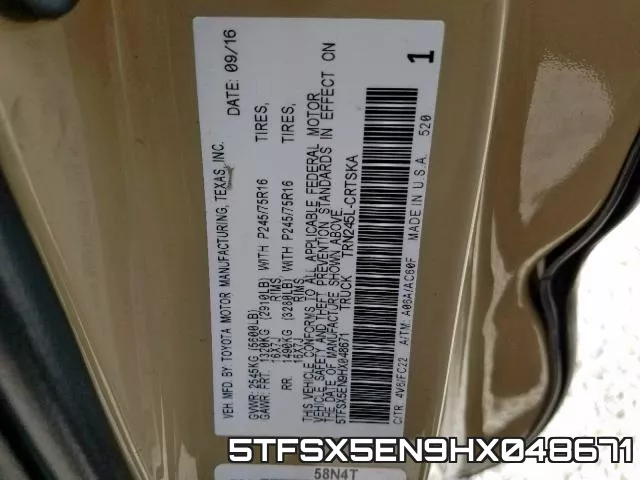 5TFSX5EN9HX048671 фото 2