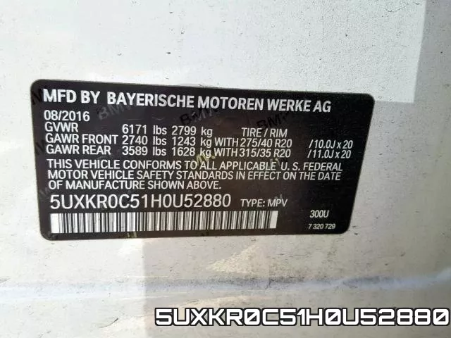 5UXKR0C51H0U52880 фото 2