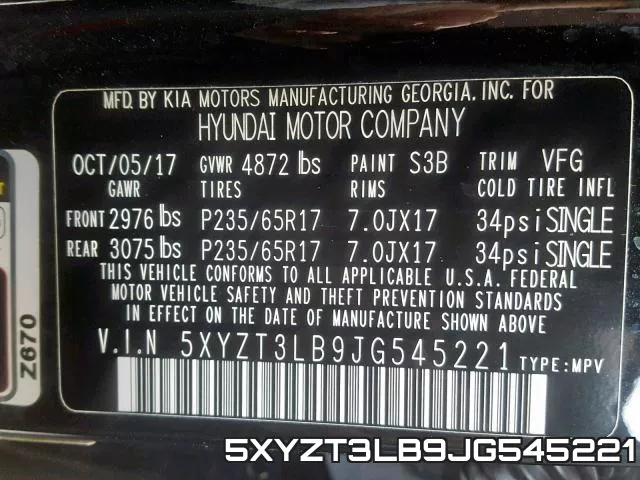 5XYZT3LB9JG545221 фото 2