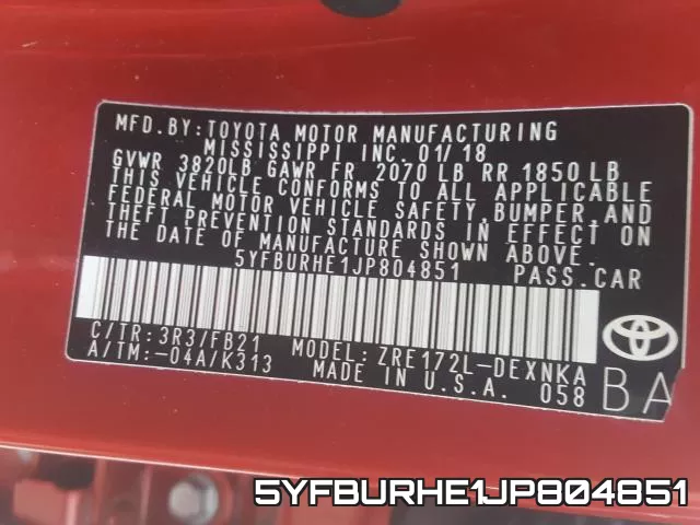 5YFBURHE1JP804851 фото 2