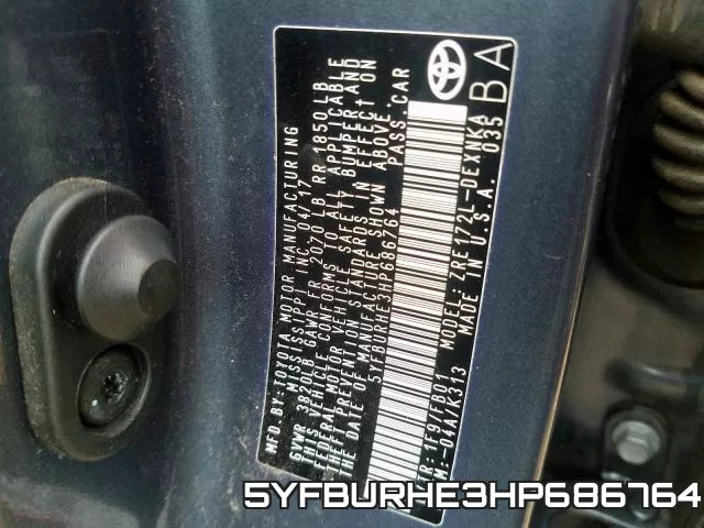 5YFBURHE3HP686764 фото 2