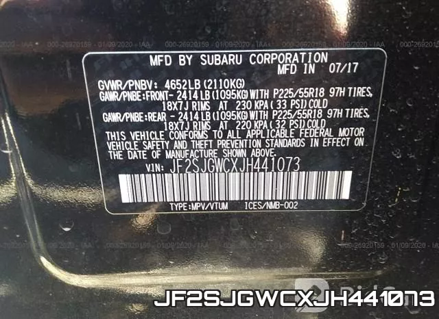 JF2SJGWCXJH441073 фото 10