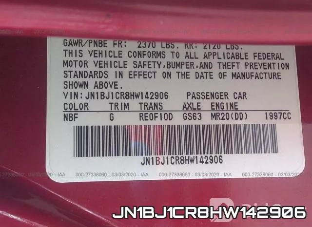 JN1BJ1CR8HW142906 фото 7