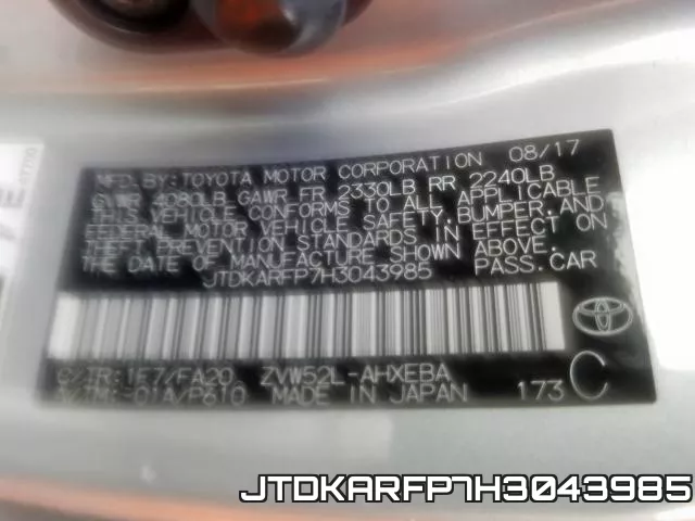 JTDKARFP7H3043985 фото 2