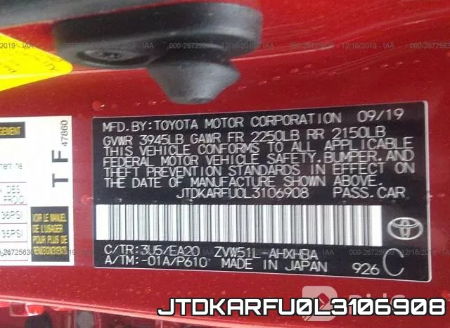 JTDKARFU0L3106908 фото 10