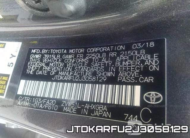 JTDKARFU2J3058129 фото 10