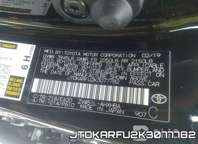 JTDKARFU2K3077782 фото 7