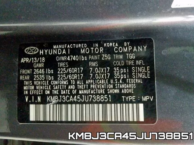 KM8J3CA45JU738851 фото 2