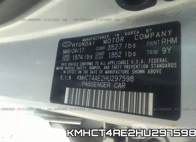 KMHCT4AE2HU297598 фото 10
