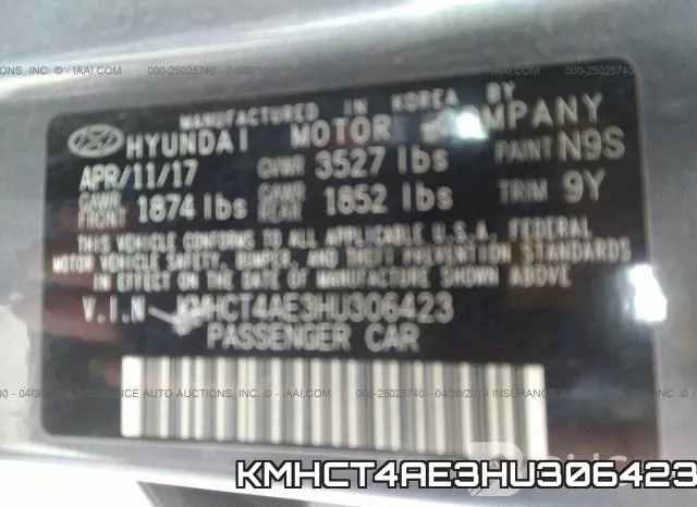 KMHCT4AE3HU306423 фото 10