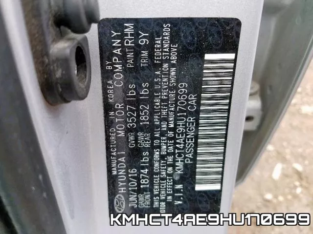 KMHCT4AE9HU170699 фото 2