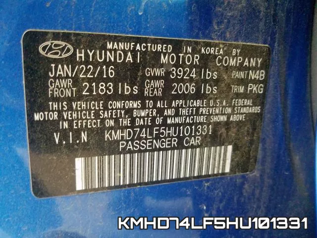 KMHD74LF5HU101331 фото 2