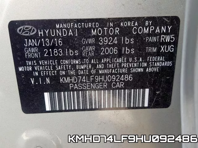 KMHD74LF9HU092486 фото 2