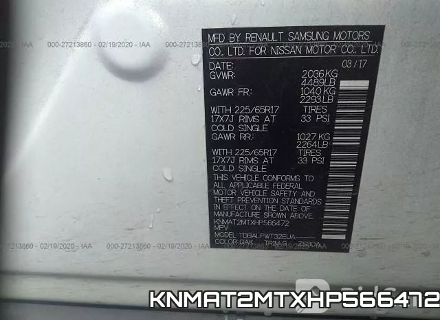 KNMAT2MTXHP566472 фото 10