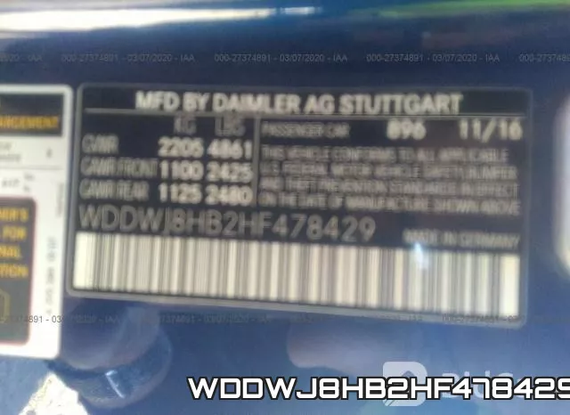 WDDWJ8HB2HF478429 фото 10