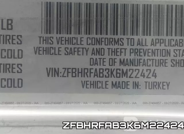 ZFBHRFAB3K6M22424 фото 10