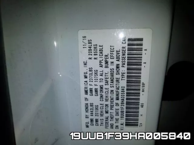 19UUB1F39HA005840 фото 2