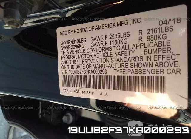 19UUB2F37KA000293 фото 10