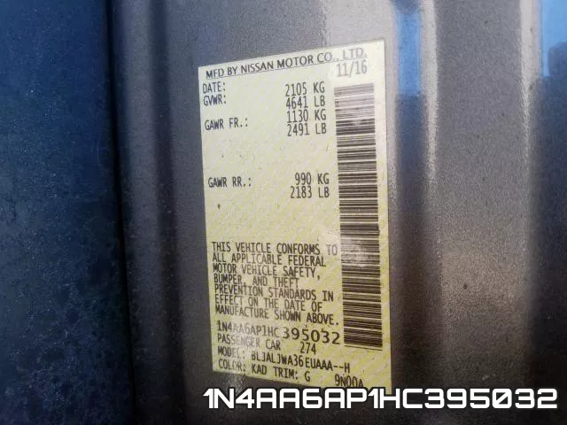 1N4AA6AP1HC395032 фото 2