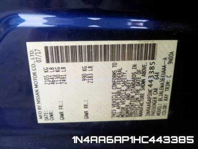 1N4AA6AP1HC443385 фото 2