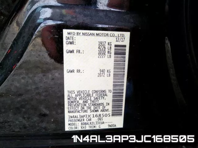 1N4AL3AP3JC168505 фото 2