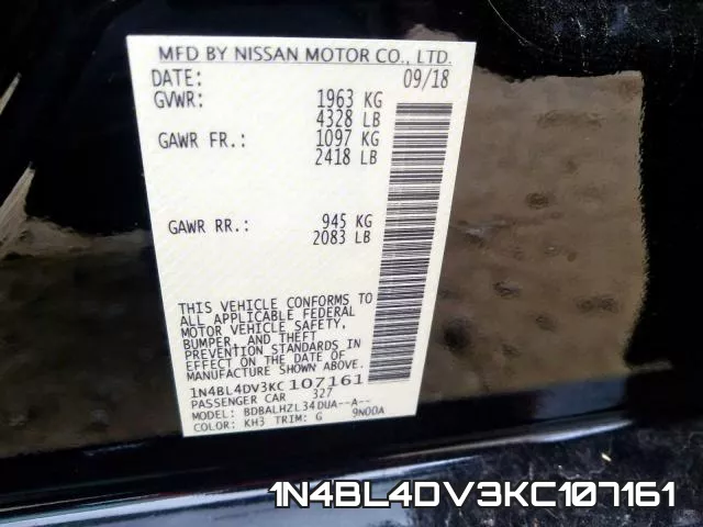 1N4BL4DV3KC107161 фото 2