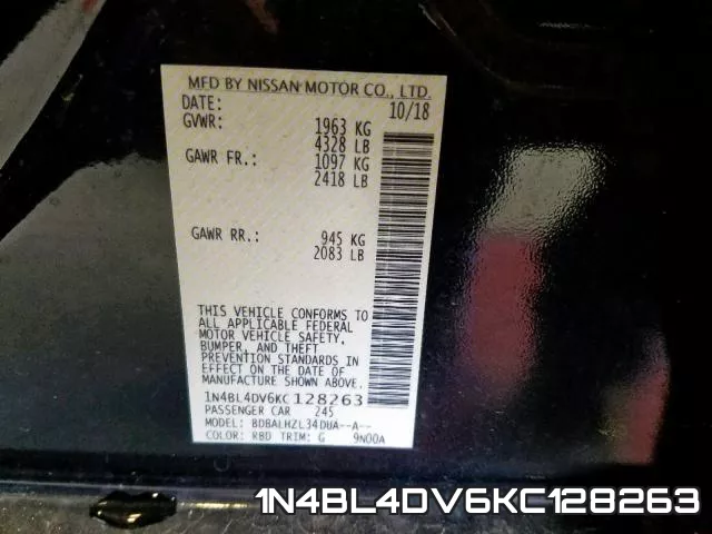 1N4BL4DV6KC128263 фото 2