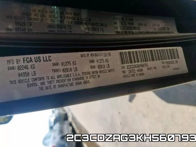 2C3CDZAG3KH560793 фото 2