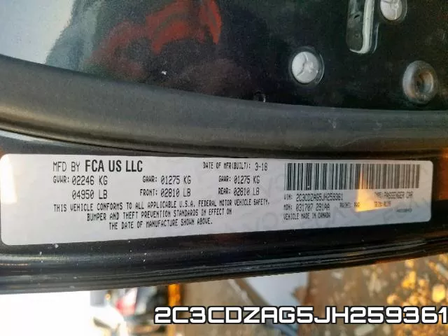 2C3CDZAG5JH259361 фото 2