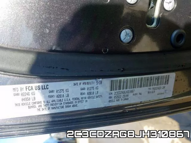 2C3CDZAG8JH310867 фото 2