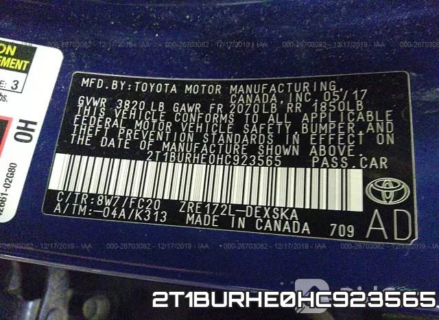 2T1BURHE0HC923565 фото 10
